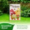 G128 Combo Pack: Garden Flag Stand Black 36 in x 16 in & Garden Flag Spring Decoration Welcome Gnome with Flowers 12"x18" Double-Sided Blockout Fabric